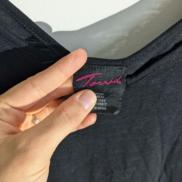 Torrid Black Cold Shoulder Classic Essential Blouse Top Women's Size 3X - Picture 4 of 5